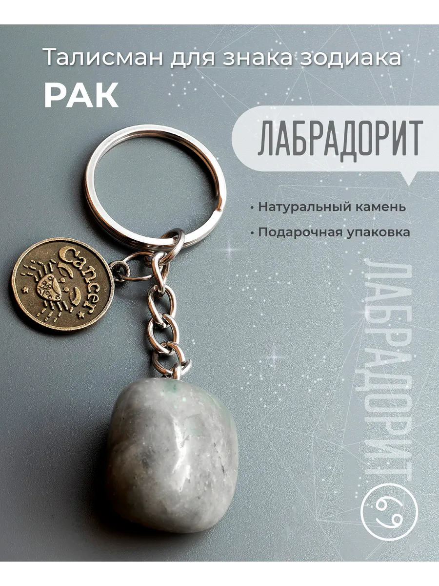 Брелок-оберег для знака зодиака Рак "Лабрадорит"
