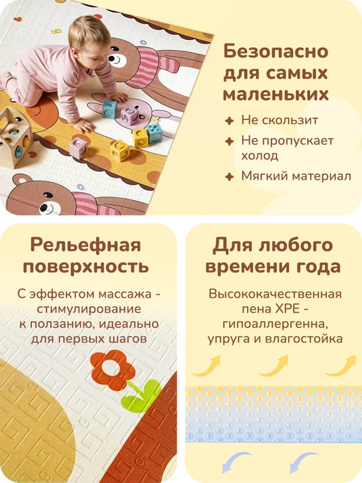 playokay Мастхев! Коврик детский для ползания развивающий, вариант, фото 3