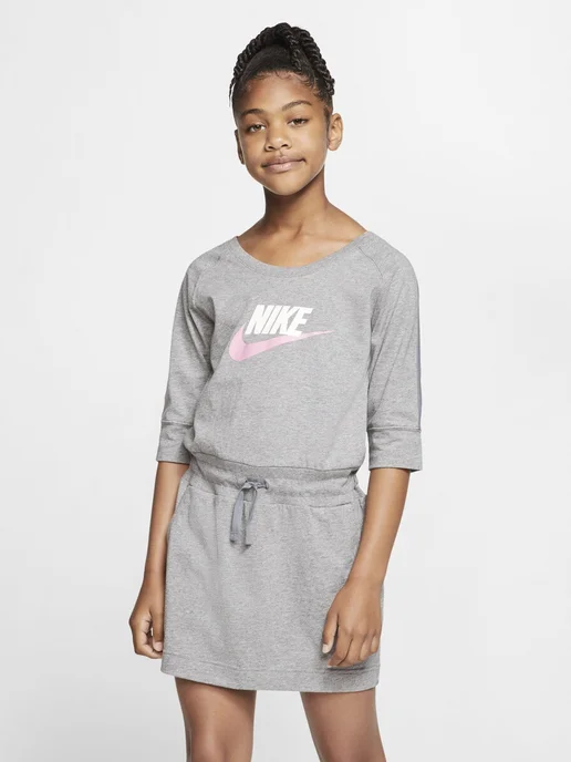 Nike Платье G NSW DRESS JERSEY, серый