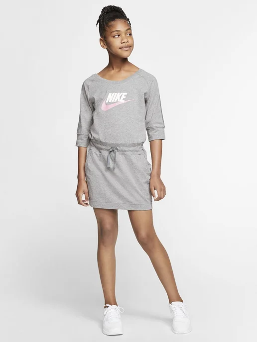 Nike Платье G NSW DRESS JERSEY, серый, фото 5