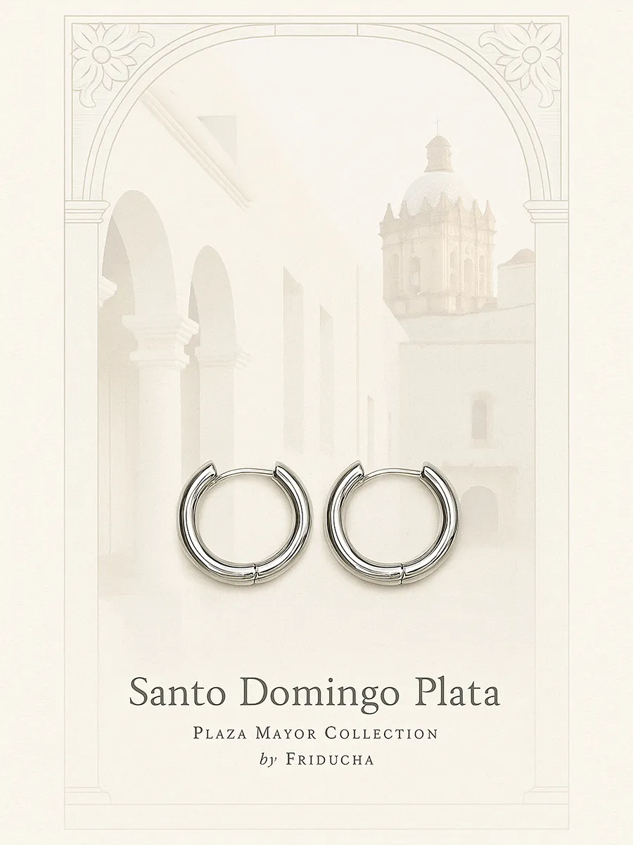 Серьги-конго Santo Domingo Plata 19 мм, родий