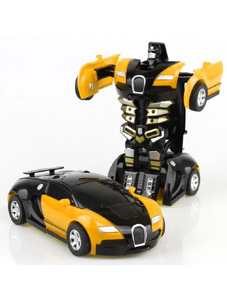Машинка - робот, AUTODRIVE 2 в 1 BJD желтый