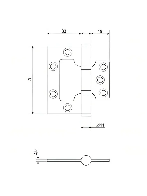 Металлист Петля дверная ПНУ-85 85х60 белая, 85x60, фото 3
