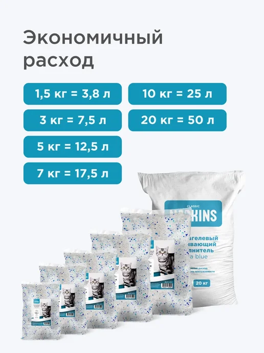 NAPKINS Силикагелевый наполнитель для кошек впитывающий, 25 л 10 кг, 12,5 л, 5 кг, фото 6