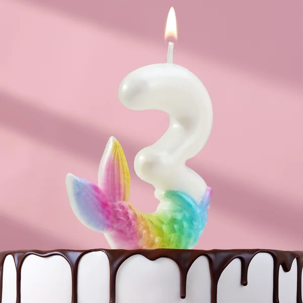 Свеча для торта Рыбка исполения желаний цифра 3