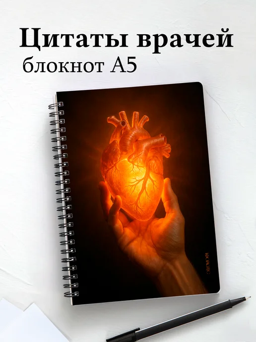 Блокнот медицинский в клетку с цитатами