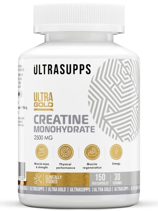 UltraSupps Креатин моногидрат Ultra Gold Creatine Monohydrate, 150 капс, золотой