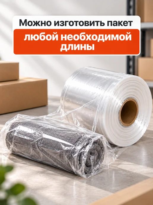 Маркет Пак ПВД рукав упаковочный прозрачный16 см, белый, фото 4