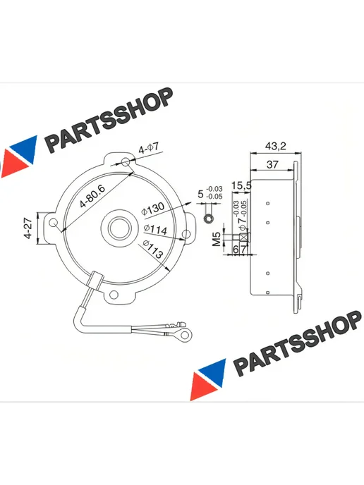 Электромотор вентилятора рефрижиратора кондиционера 12v 120w, 120 Вт, фото 6
