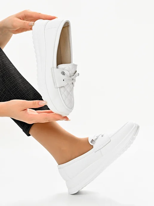 Hit Shoes мокасины женские, белый, фото 5