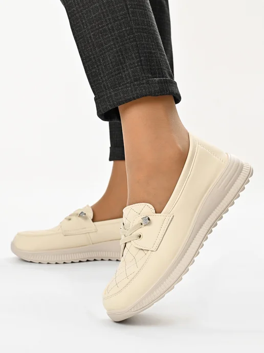 Hit Shoes мокасины женские, бежевый