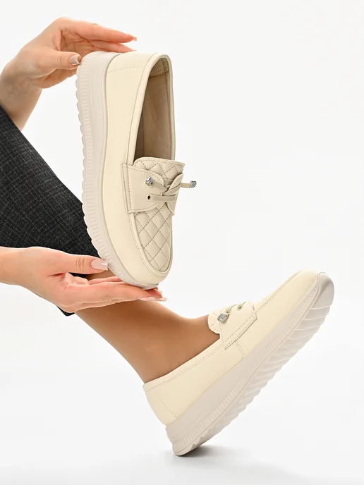 Hit Shoes мокасины женские, бежевый, фото 5