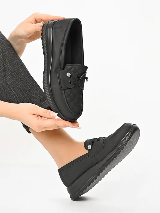 Hit Shoes мокасины женские, черный, фото 3