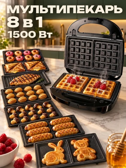 SOKANY Мультипекарь Вафельница электрическая SK-B150 1500 ВТ, 1500 Вт