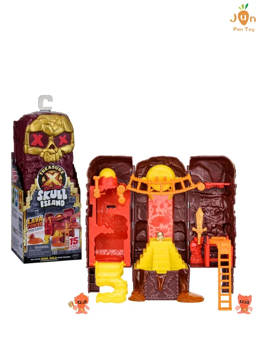 Treasure X Игровой набор лавовая Башня острова Черепа Lost Lands, красный, фото 3