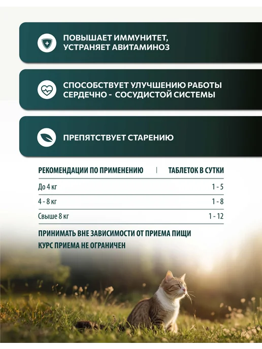 Vita+ Лакомство для кошек Крепкий иммунитет, 90 таблеток, 90 шт, фото 2