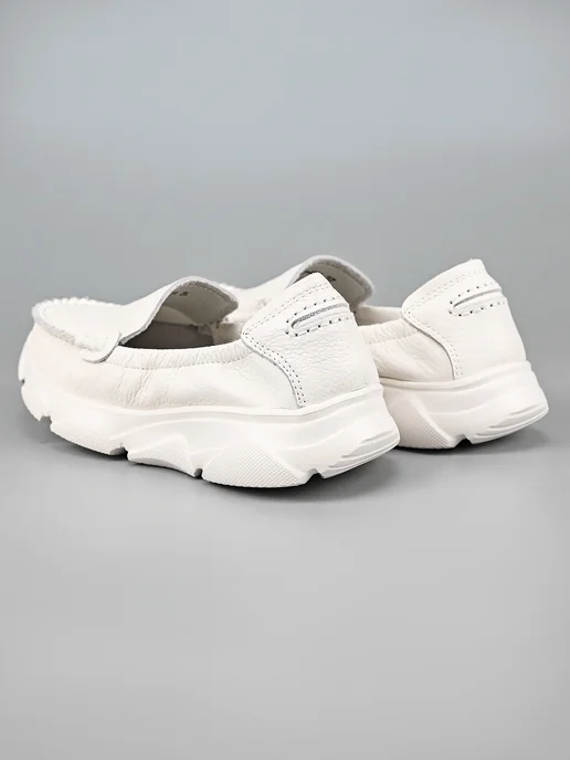 NN_ShoeS Мокасины женские летние подростковые, белый, фото 4