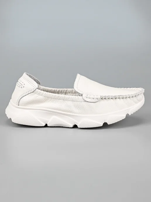 NN_ShoeS Мокасины женские летние подростковые, белый, фото 5
