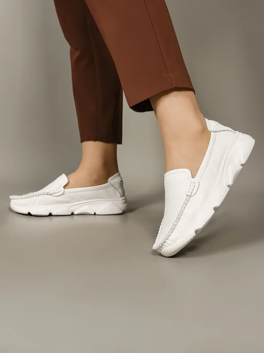 NN_ShoeS Мокасины женские летние подростковые, белый, фото 8