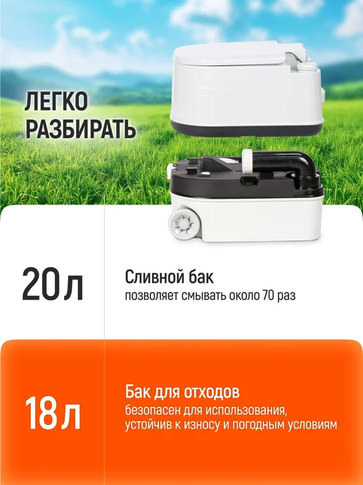 SimpliTrend Биотуалет для дома и дачи переносной с индикатором 24л, 18 л, фото 2