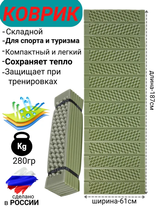 Коврик туристический складной 16 мм, вариант