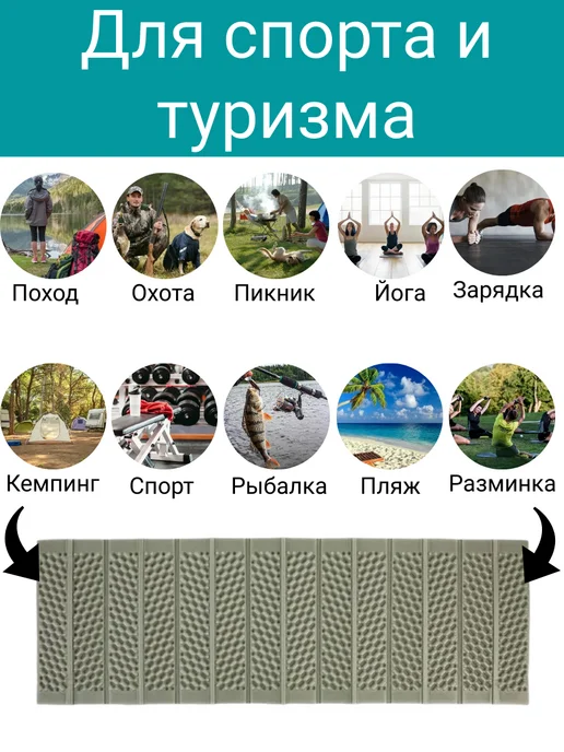 Коврик туристический складной 16 мм, вариант, фото 3