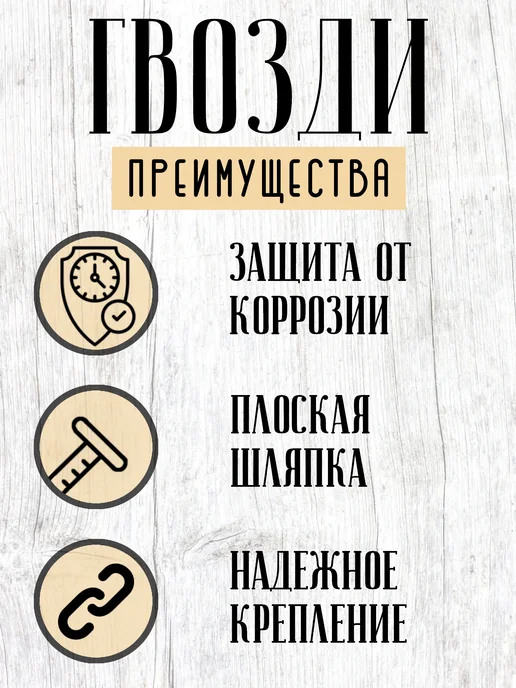 Нет бренда Гвозди строительные 1,2*16, 100г, 2x20, 180 шт, фото 3
