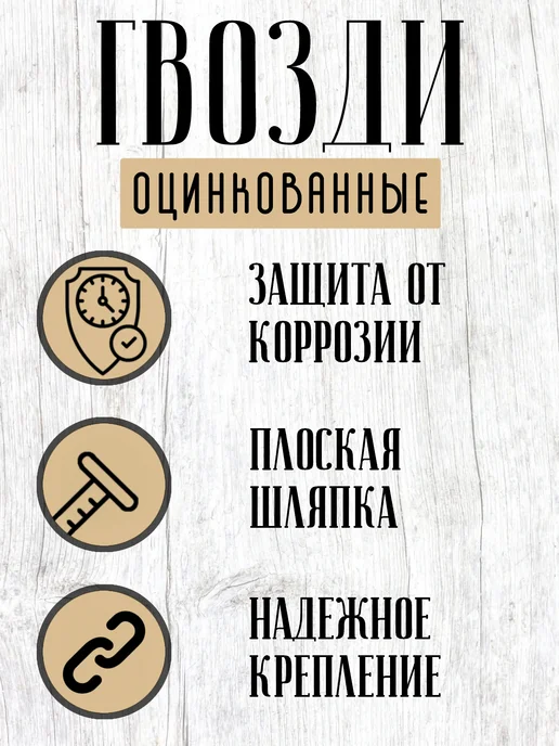 Нет бренда Гвозди строительные оцинкованные 1,6*25, 300г, 1.6x20, 300 г, фото 3