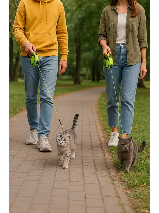 AgalineM Поводок-рулетка для кошек — 5 метров свободы и комфорта, 5 м, фото 4