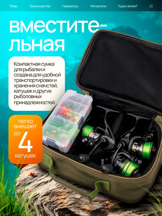 REYTFISH Сумка для рыболовных катушек, зеленый, фото 5