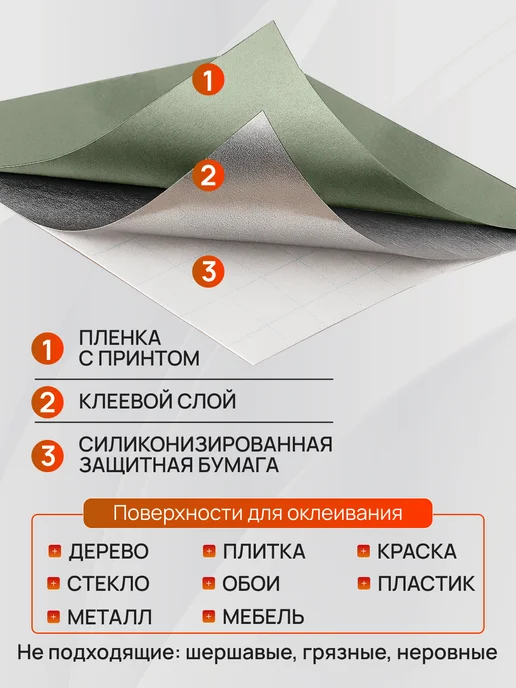 FRAYS DECOR Пленка самоклеящаяся для мебели и кухни, зеленый, фото 5