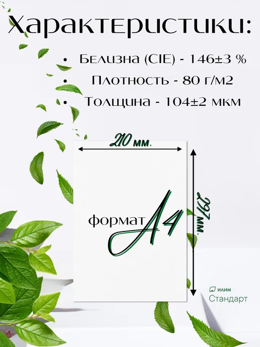 Бумага Бумага А4 A4, 80 г/м², 500 листов, фото 2
