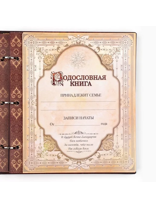 Эстетическая книга родословия с фоторамкой, коричневый, фото 7