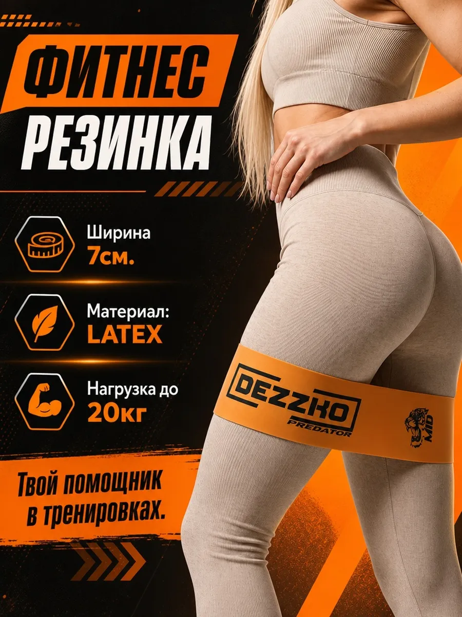 Фитнес резинка для ног и ягодиц широкая латекс 20кг