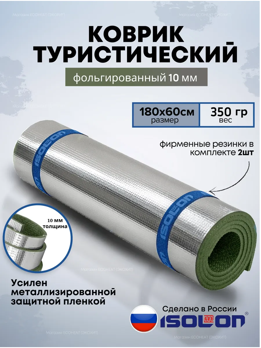 Коврик туристический фольгированный 10 мм