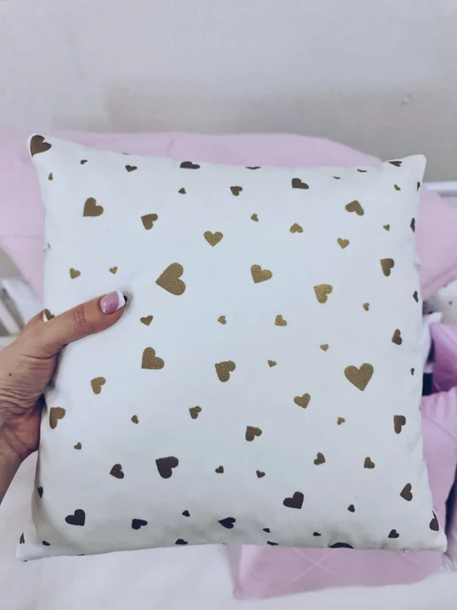 BABYTEX5 Бортики в кроватку для новорожденных лиловые, белый, фото 4