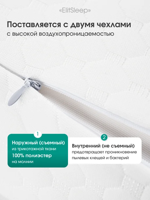 ElitSleep Подушка ортопедическая для сна 40х60 с эффектом памяти, 40x60, фото 7
