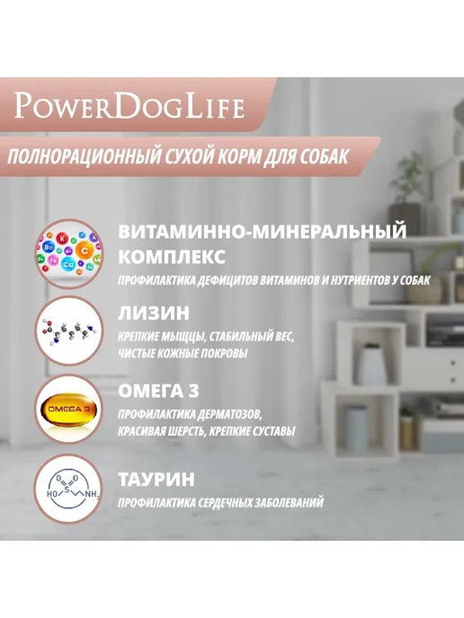 Сухой корм PowerDogLife для собак, крупные, лосось, 0,8 кг, фото 8