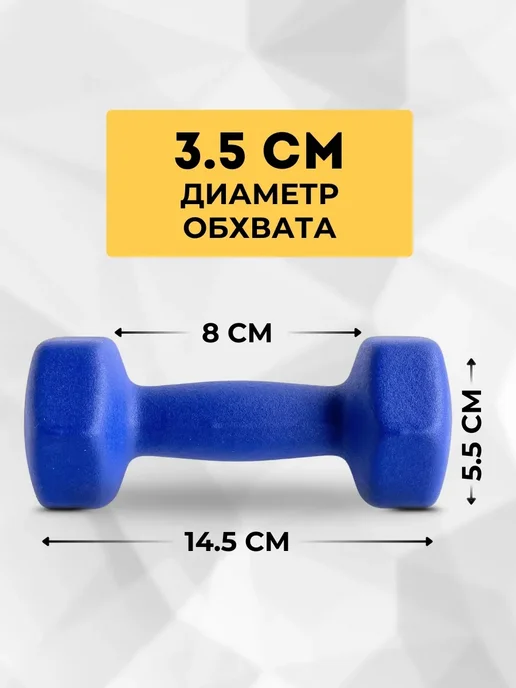 Гантели для спорта и фитнеса неопреновыe 1 кг, 1 кг, фото 2