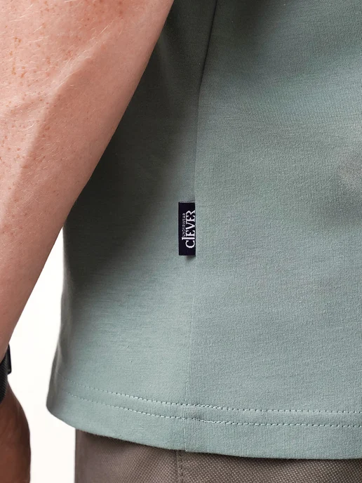 CLEVER WEAR Футболка с принтом хлопок большие размеры, зеленый, фото 8