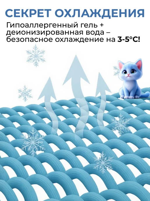 BreezyBeast Охлаждающий коврик для собак и кошек, синий, фото 3