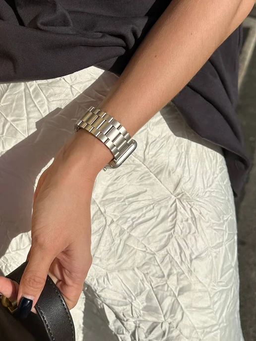 Armor Shop Brand Ремешок на Apple Watch 42 мм, 44 мм, 45 мм, 46 мм, 49 мм, бежевый, фото 6