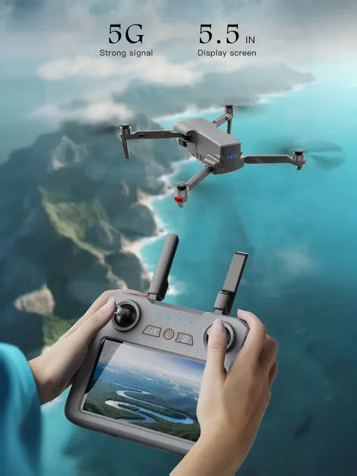 Xiоami Квадрокоптер XiL 019 пульт экраном 12км GPS сброс 8K, серый, фото 6