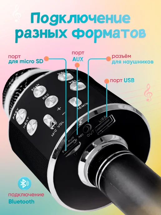 ORAVA Беспроводной детский караоке микрофон Wster, черный, фото 2