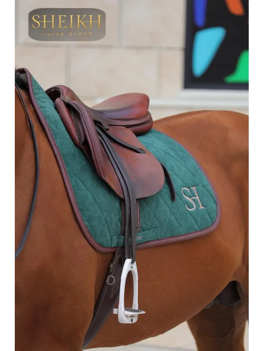 SHEIKH HORSE BRAND Вальтрап конкурный для верховой езды, коллекция ФОРЕСТ, зеленый, фото 3