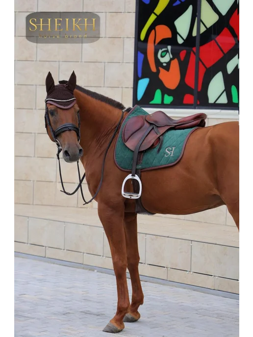 SHEIKH HORSE BRAND Вальтрап конкурный для верховой езды, коллекция ФОРЕСТ, зеленый, фото 4