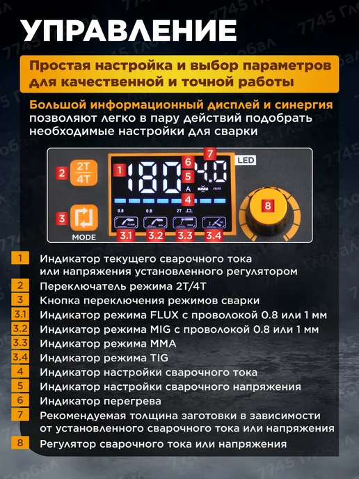 ALTTENA Сварочный полуавтомат с газом и без, серый, фото 6