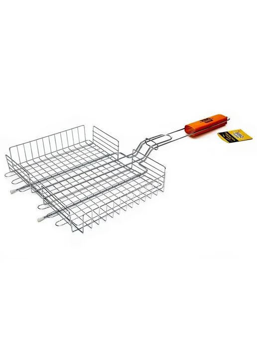 BBQ time Решетка гриль для мангала барбекю мяса рыбы 28х22 см, 28x22 см, фото 7