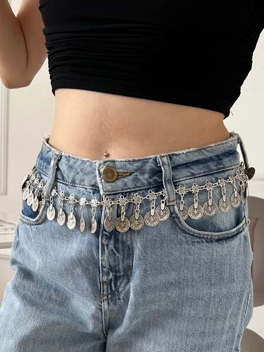 Aldarius fashion этно пояс цепочка для восточных танцев, серый, фото 3