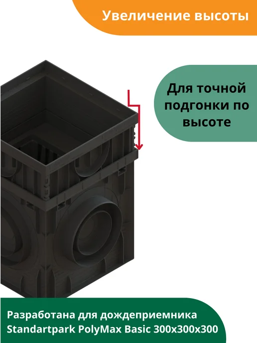 Standartpark Надставка для дождеприемника PolyMax Basic 300х300, 300x300, фото 2